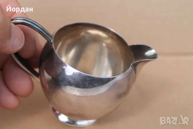 Английска сребърна кана за мляко, снимка 8 - Антикварни и старинни предмети - 49862240