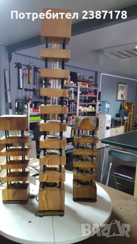 Декоративни лампи от масив (маслина), снимка 2 - Настолни лампи - 39650585