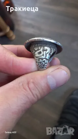 СТАР СРЕБЪРЕН МЪЖКИ ПРЪСТЕН РЕЛИГИЯ ЕРОТИКА, снимка 3 - Антикварни и старинни предмети - 50022562