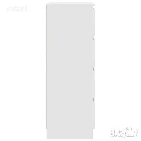 vidaXL Сайдборд, бял, 60x35x98,5 см, инженерно дърво, снимка 8 - Бюфети - 56147692