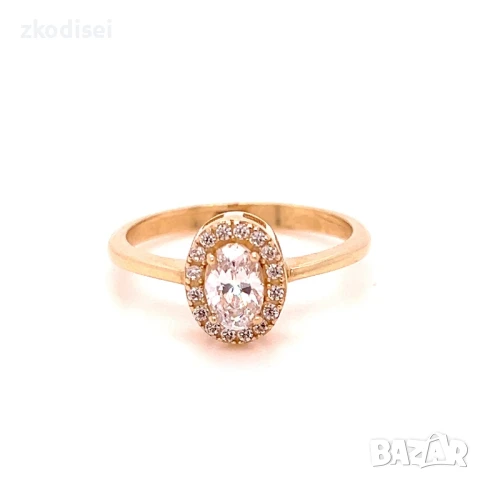 Златен дамски пръстен 2,26гр. размер:53 14кр. проба:585 модел:32139-1, снимка 1