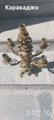 Бронзов Свещник 5ца, снимка 3 - Декорация за дома - 51611066