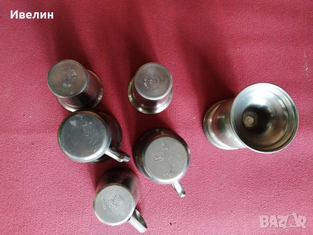 лот от шест метални чаши, снимка 4 - Антикварни и старинни предмети - 29719851