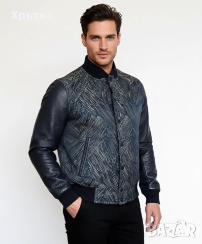 Carven - Оригинално мъжко яке от естествена кожа размер M, снимка 2 - Якета - 51807357