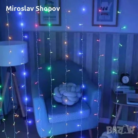 Коледна завеса от лампички , снимка 5 - Лед осветление - 56330891