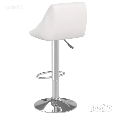 vidaXL Бар табуретки, 2 бр, бели, изкуствена кожа, снимка 5 - Столове - 56147148