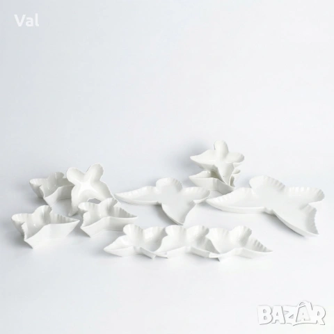 Елегантен комплект за сервиране от висококачествен порцелан, дизайн "Пеперуда" - 9 части, снимка 2 - Сервизи - 53929913