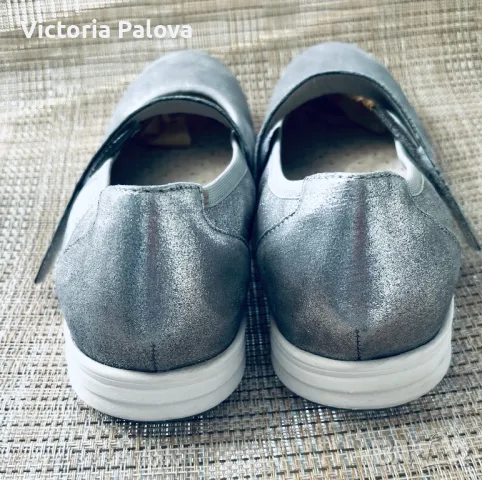 Разкошни кожени сребристи обувки  CAPRICE Германия, снимка 6 - Дамски ежедневни обувки - 50030364