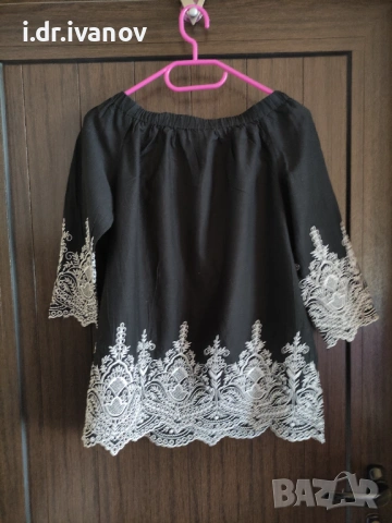 ZARA черна риза с рязана дантела