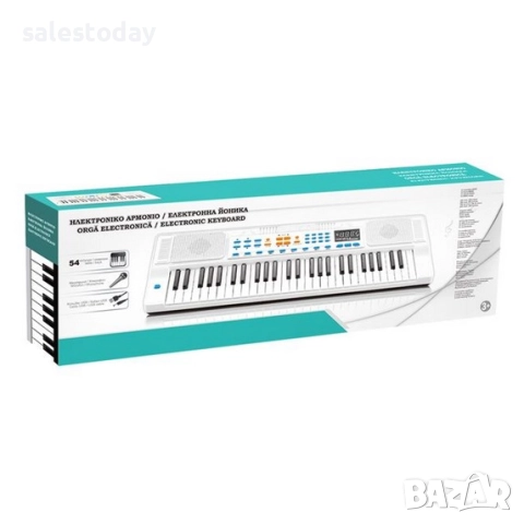 Електронно пиано с 54 клавиша, LED екран и микрофон, снимка 2 - Музикални играчки - 52520317
