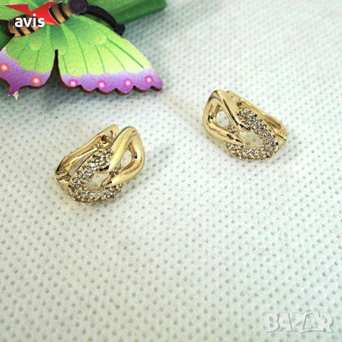 Обеци с 14К златно покритие 2141898