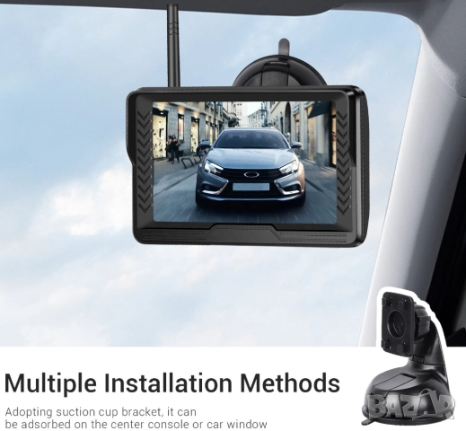 Безжична камера с монитор, за паркиране, бус, заден ход, кола, автобус, автомобил, задно виждане 12V, снимка 2 - Аксесоари и консумативи - 52006244