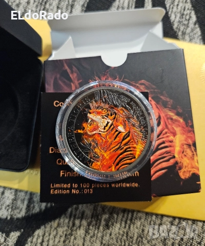 Сребърна инвестиционна монета,,тигър" със сертификат , снимка 6 - Нумизматика и бонистика - 52906196
