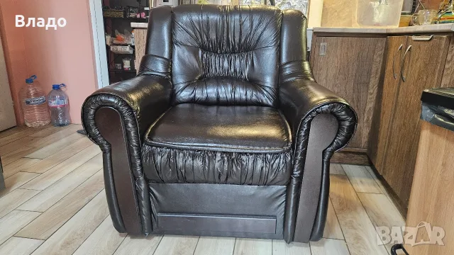 Голямо кожено кресло, снимка 4 - Дивани и мека мебел - 56222492