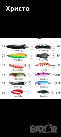 Нови 12бр клатушки блесни в кутия,спининг риболов , снимка 3 - Такъми - 48036559