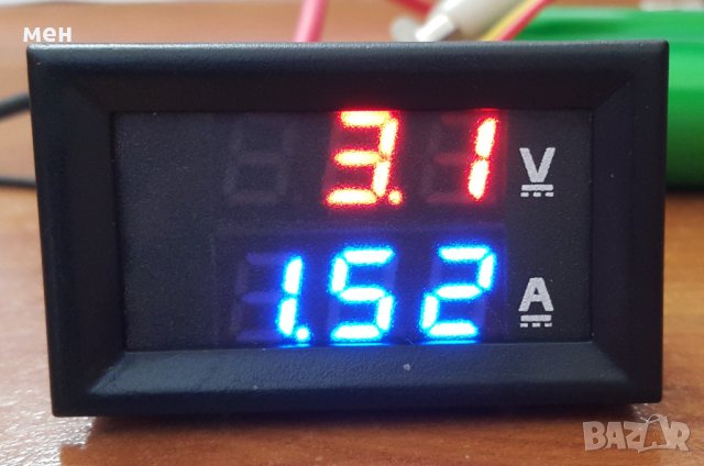 Волтметър-амперметър DC 100V/10А 