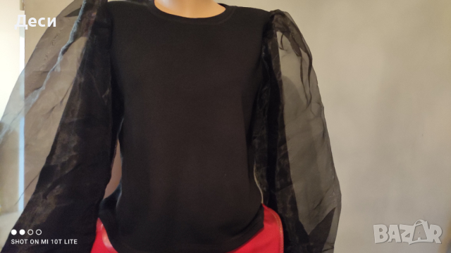 блузка на Zara с интересен ръкав, снимка 1 - Блузи с дълъг ръкав и пуловери - 44571824