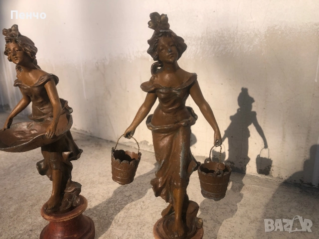 чифт старинни метални фигури, снимка 5 - Антикварни и старинни предмети - 50025113