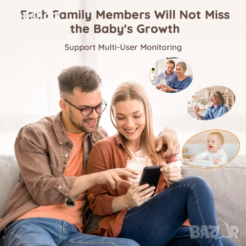 Чисто нов бебефон BOIFUN 5", 1080p WiFi бебешки монитор чрез екран и управление чрез приложение..., снимка 6 - Бебефони - 51788461