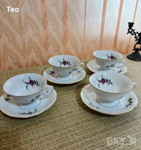 Изящен полски порцеланов сервиз за кафе/чай – Колекционерска класика с нежни рози