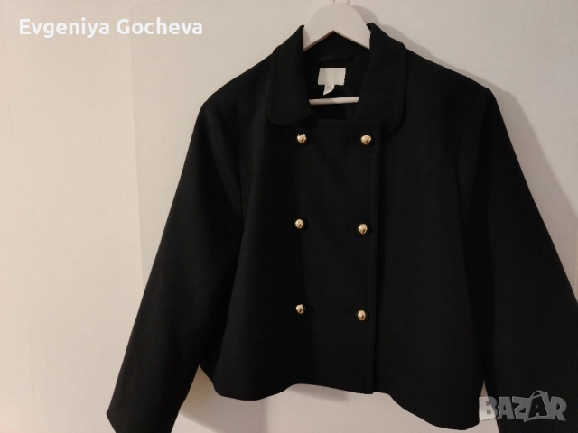 късо палто H&M XXL тъмносиньо, снимка 7 - Якета - 52030113