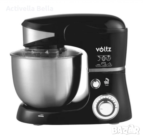 Планетарен миксер Voltz V51115G – 5L инокс купа, 6 скорости + Pulse, 3 бъркалки, снимка 2 - Миксери - 52891276