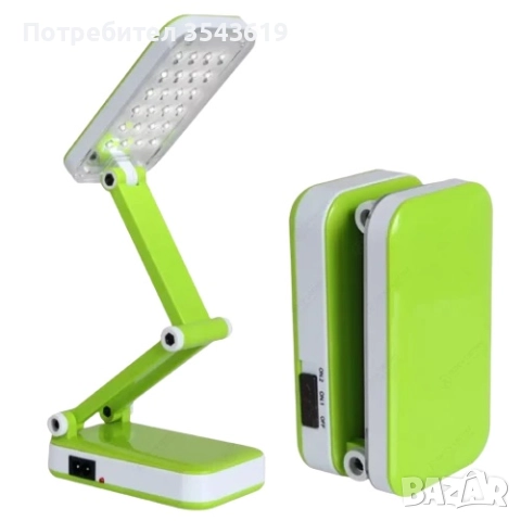 Удобна Сгъваема Настолна LED лампа нощна за бюро с 24 лед диода презареждаема