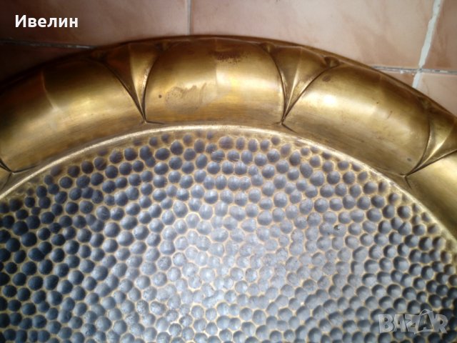 стара медна /месингова/ тава,поднос, снимка 2 - Антикварни и старинни предмети - 32106625