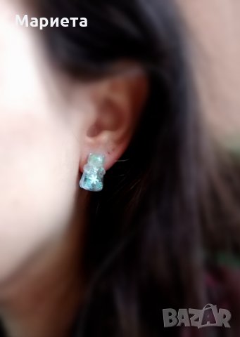 Обеци Желирани Мечета Снежинки Зимни Обеци Обеци от смола Ръчна Изработка Обици Бижута от смола , снимка 5 - Обеци - 30823749