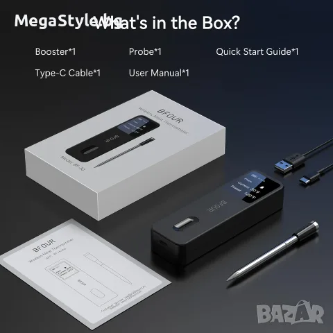 Безжичен Термометър за Месо BFOUR BF-30 PRO – Bluetooth, Смарт Контрол и 100% Водоустойчивост, снимка 9 - Аксесоари за кухня - 55741905