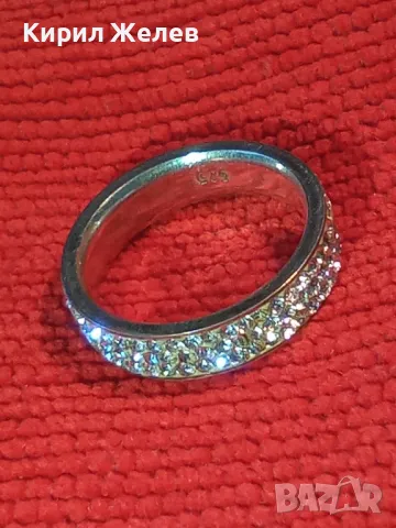 ЕЛЕГАНТЕН СКЪПОЦЕНЕН СРЕБЪРЕН ПРЪСТЕН Тип ХАЛКА СРЕБРО 925 с ИСКРЯЩИ ФАСЕТИРАНИ ЦИРКОНИ 39293, снимка 9 - Пръстени - 50023657