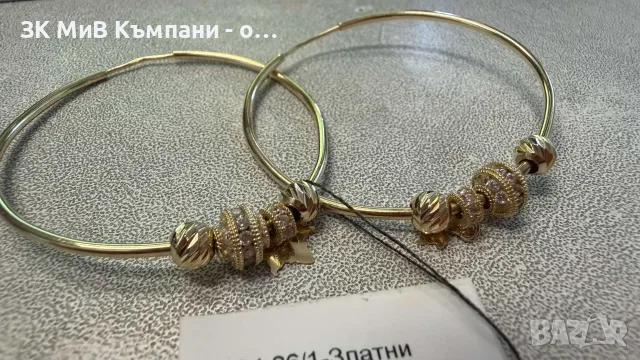 Златни обеци Пандора 14 карата 6.16гр , снимка 9 - Обеци - 56258002