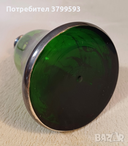 Зелен декантер 500мл със сребо, снимка 4 - Други стоки за дома - 44777435