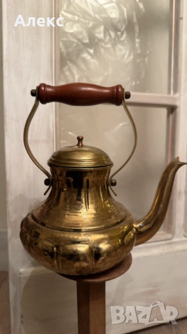 Винтидж месингов чайник, Франция, 900мл, снимка 2 - Аксесоари за кухня - 53157074