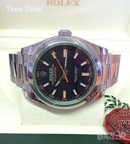 Rolex Milgauss 40mm Steel Black Dial Automatic 116400 Мъжки/ Унисекс, снимка 4 - Мъжки - 54047652