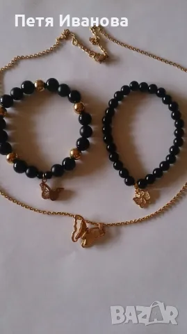 Гривни от полускъпоценни камъни със сребърни елементи , снимка 4 - Гривни - 49567330