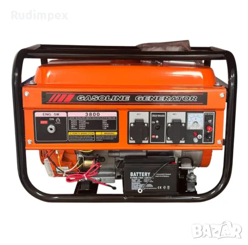 Генератор за ток 3.5 kW, 7.5 HP, бензинов, монофазен, AVR, 100% медни намотки, с електрически старте