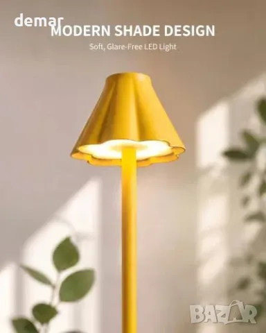Комплект 2 безжични LED лампи с форма на цвете, горчично жълти, снимка 4 - Лампи за стена - 55807539
