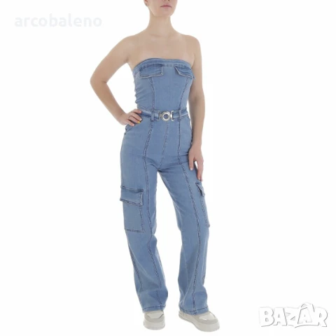 Дамски дълъг дънков гащеризон, снимка 10 - Гащеризони - 50991789