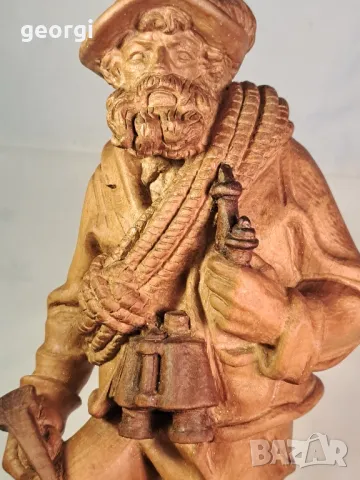 дървена статуетка златотърсач авторска дърворезба 24/5, снимка 4 - Статуетки - 49588392