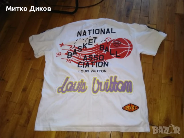Луис Витон multi patch NBA Logo 2021 баскетбол памук размер Л бяла, снимка 8 - Тениски - 51007701