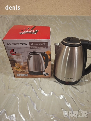 Електрическа кана GOURMETmaxx - 1.8 л - неръждаема стомана