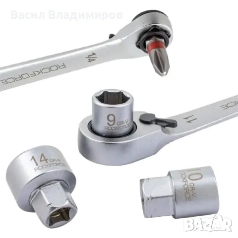 МИНИ ГЕДОРЕ 31 ЧАСТИ 1/4'' ROCKFORCE, снимка 3 - Куфари с инструменти - 50410521
