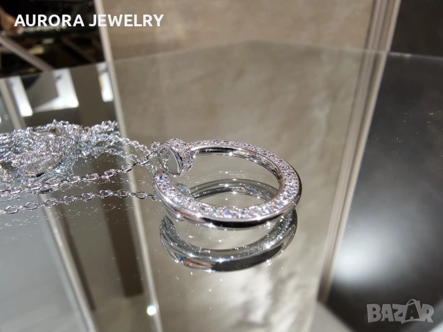 CARTIER Nail Juste un Clou Silver Paved Diamonds Дамско Колие Пирон, снимка 8 - Колиета, медальони, синджири - 53239105