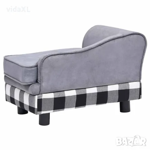 vidaXL Кучешки диван, сив, 57x34x36 см, плюш, снимка 6 - За кучета - 56146258