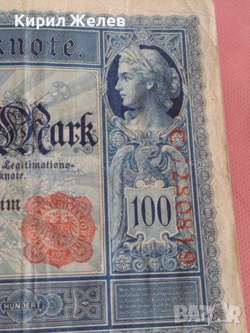 Райх банкнота 100 марки 1910г. Германия рядка за колекционери 28291, снимка 5 - Нумизматика и бонистика - 37144515