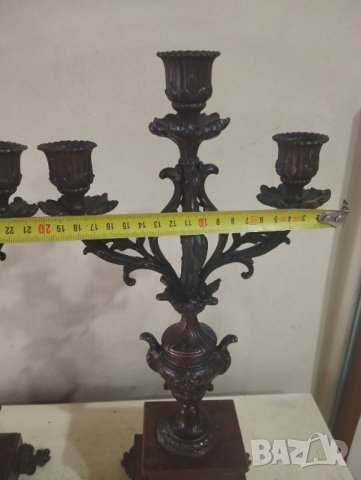 Два барокови свещници комплект, снимка 7 - Други ценни предмети - 44506802