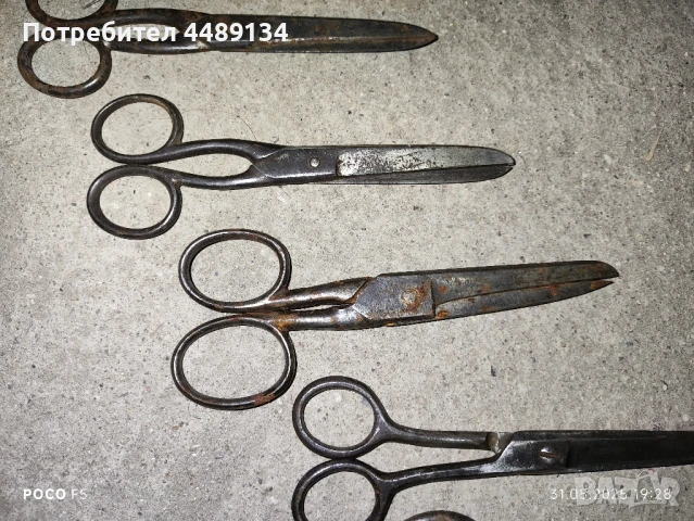 Комплект стари ножици, снимка 3 - Антикварни и старинни предмети - 50498307
