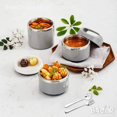 Термо кутия за храна от неръждаема стомана – 1380 мл, снимка 2 - Други стоки за дома - 53217851