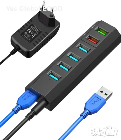 Vansuny USB 3.0 хъб с 6 порта и захранване 24W